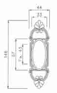Les Classiques Mansart Bouton sur platine Door knob on plate 165 /