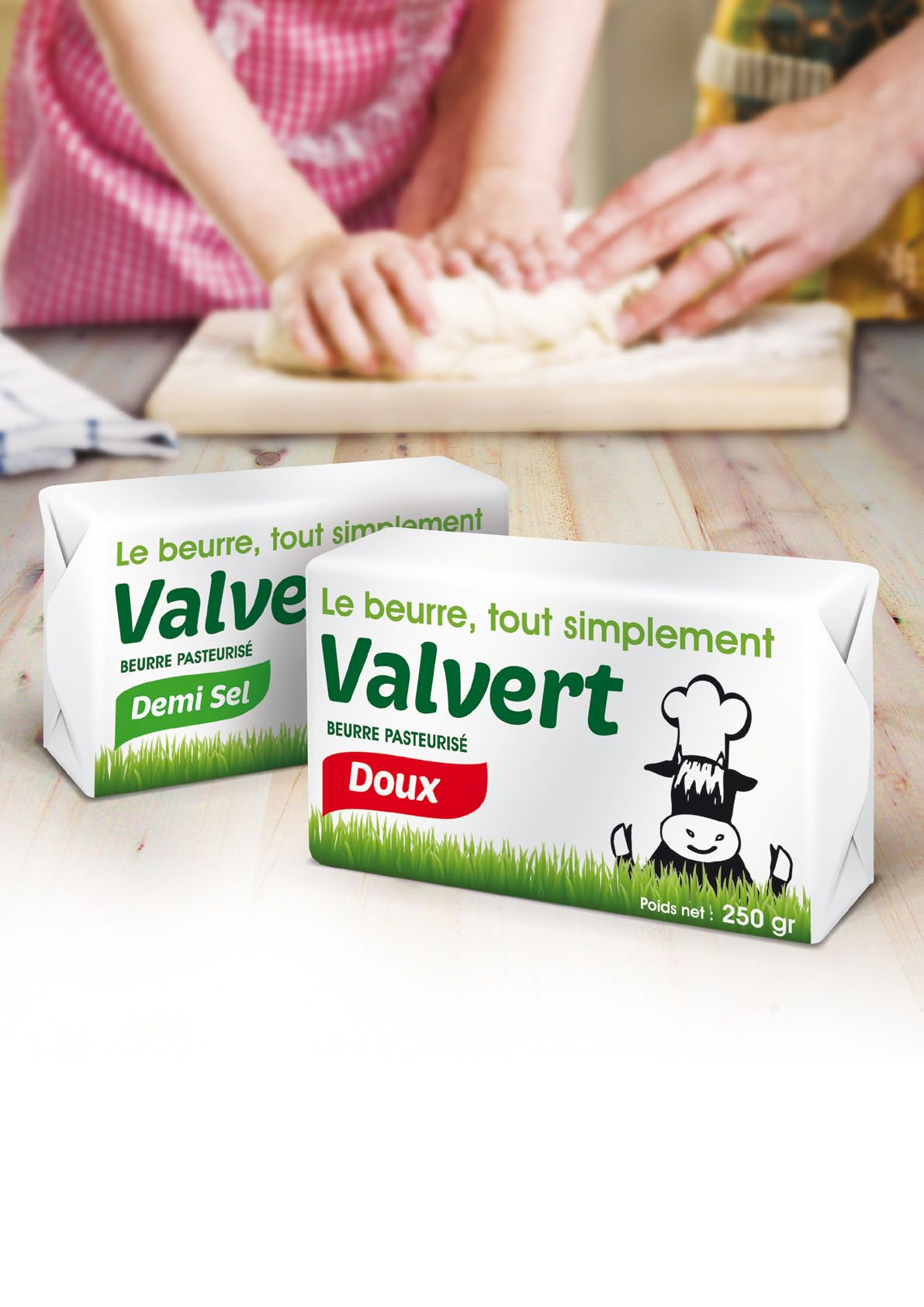 client : BEURALIA produits : Valvert, un beurre pasteurisé détail : création d un emballage pour un beurre demi-sel et doux de 250 gr 7 - concept «Le beurre, tout