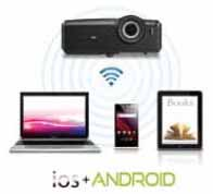 Compatible avec les dispositifs mobiles ios et Android Le vidéoprojecteur ViewSonic Advanced Connect fonctionne avec les ordinateurs dotés des systèmes d'exploitation Windows et Mac qui communiquent