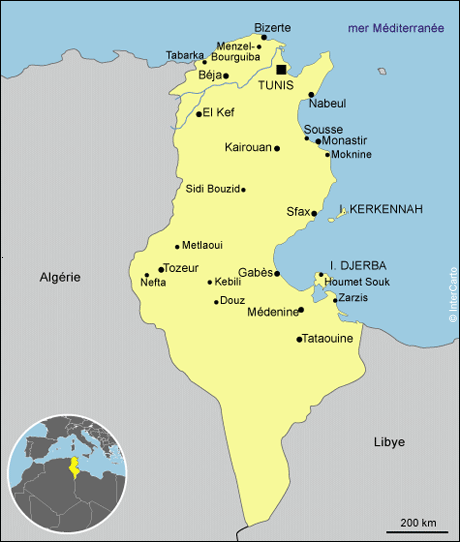 Données générales sur la Tunisie Superficie: 163.610 km 2 Population: 10.5 Million hab.