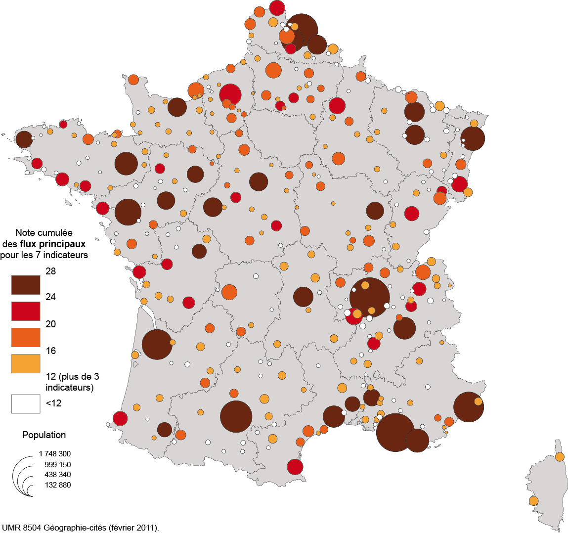 Carte 3 : les liens principaux avec l aire urbaine de Paris 18 18 Extrait du rapport technique de l UMR Géographique Cités qui a conduit pour le compte de la DATAR