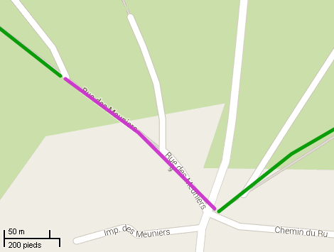 Section D : rue de Meuniers, St-Jean-aux-Bois - reprise de la piste cyclable // PK19,2