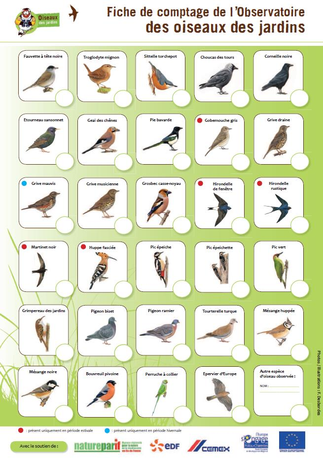 pdf Vous pouvez l imprimer chez vous et en avoir toujours une sous la main pour noter les oiseaux observés dans votre jardin.