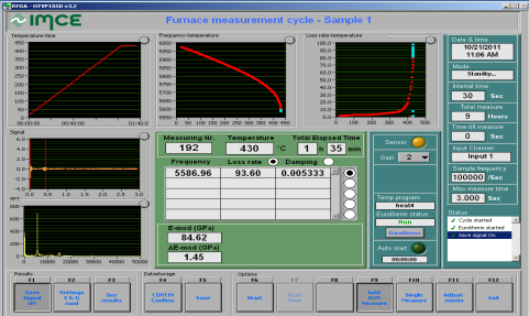 [2] Figure 4: Fixations des paramètres Pour les échantillons, le software donne des informations sur le module de Young E (en mode flexion), la fréquence de résonance, l amortissement et le signal
