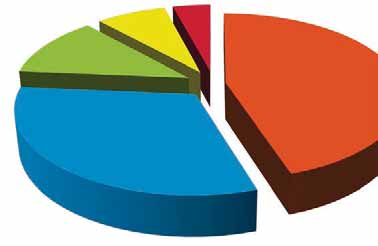 La production de chauffage 12 % 7,6 % ( 1,6 %) 4,1 % ( 1,6 %) 45 % (