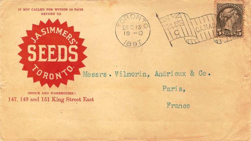 machine «C» de Toronto sur lettre du 13 décembre 1897 vers Paris (F).