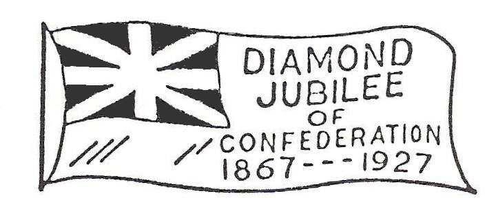 AMICALE PHILATÉLIQUE - 13 - N 613 / MARS 2016 Type 2 Pour le jubilee de diamant de la confédération canadienne (1867-1927) une autre oblitération «drapeau» de type Imperial a été utilisée dans les