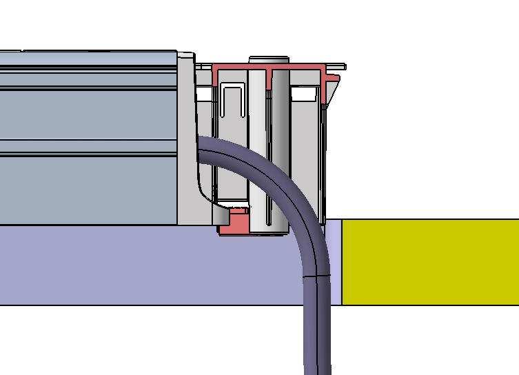 Positionnement des câbles dans la nourrice à encastrer au moment du montage de celle-ci dans le mur.
