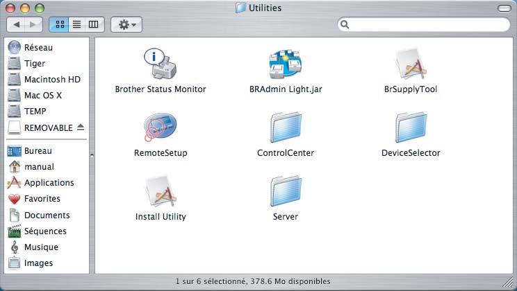 Pour les utilisteurs réseu Utilitire BRAmin Light (pour M OS X) BRAmin Light est un utilitire e prmétrge initil pour les ppreils Brother onnetés en réseu.