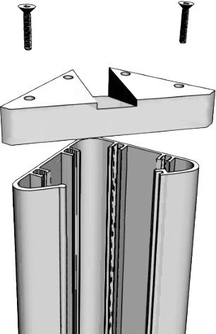 Installer les vis à métal [KC04.025] fournies dans les trous supérieurs, tel qu illustré au diagramme A-A.