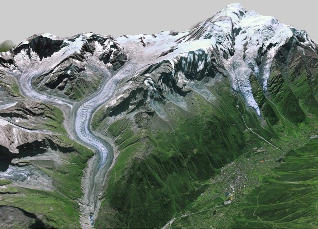 Les observations satellitaires Couverture régionale voire globale Glaciers de grande taille Zones inaccessibles des glaciers (chute de séracs, très hautes altitudes)