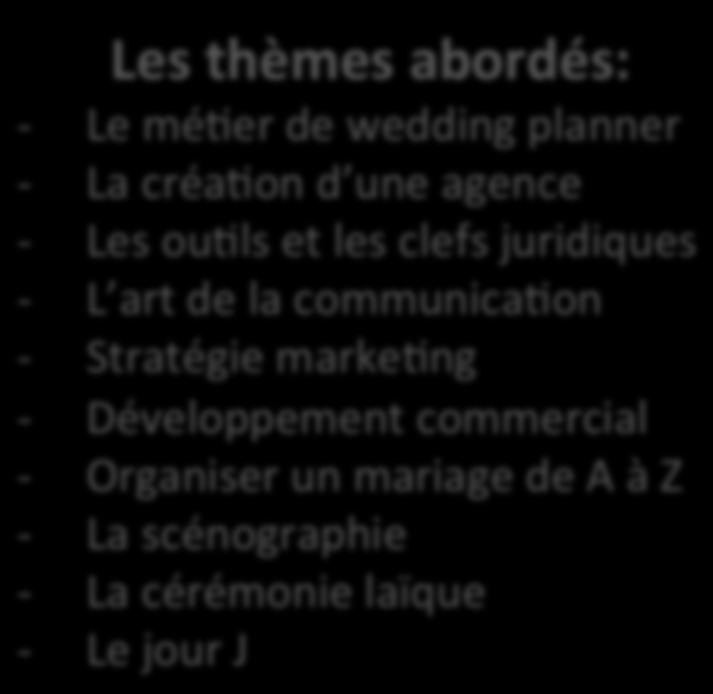 Pourquoi se former au mé5er de wedding planner? Le mé5er de wedding planner est encore un mé5er émergent en France.