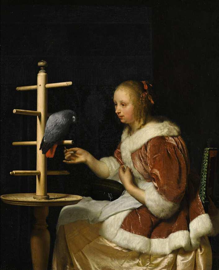 Frans Van Mieris (1635-1681) Jeune femme au