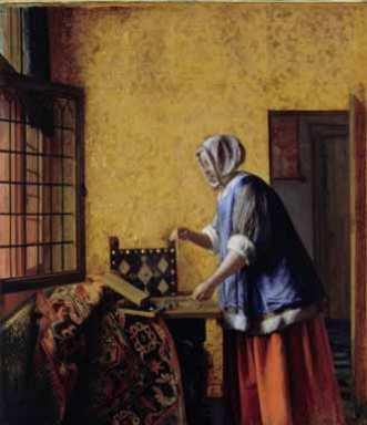 Cette exposition, au contraire, considère les peintures de Vermeer non pas dans un splendide isolement,mais selon un réseau qui les dépasse.