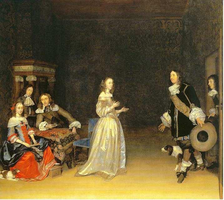 Art La visite vers 1660 Huile sur toile