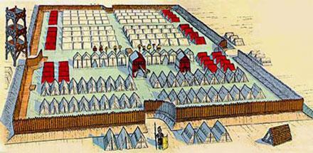 2 e facteur: Le reconstruction quotidienne des camps fortifiés En route vers les villes ennemies, les soldats romains