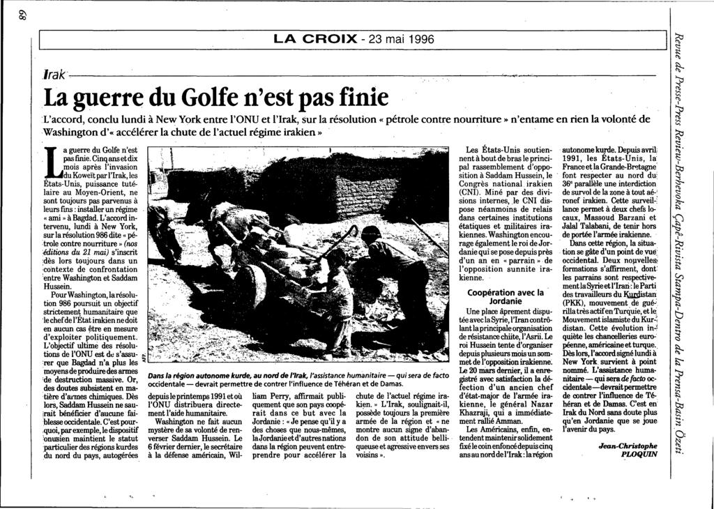 t." I LA CROIX - 23 mai 1996 il.