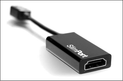 - Soit votre tablette est équipée de ports Mini HDMI ou Micro HDMI, vous aurez alors besoin d un adaptateur pour pouvoir la brancher avec un câble HDMI (photo ci-contre) - Si votre tablette n est pas