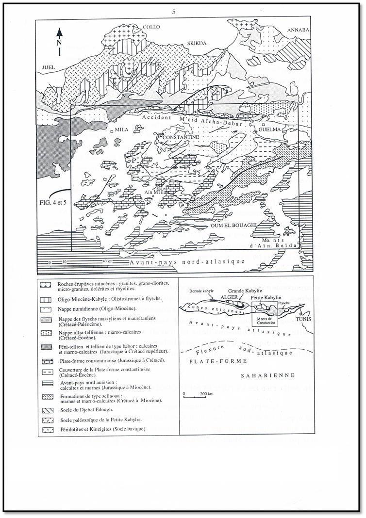 Fig. 9 : Carte géologique simplifiée montrant les différentes