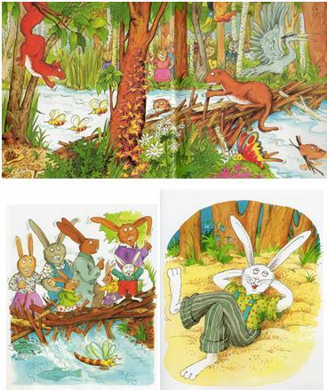 Texte 12 La rivière est en fête. Au-dessus de l eau, les loutres ont construit un étroit pont de branches. C est leur façon de remercier les lapins déménageurs. Pik, le martin-pêcheur, est joyeux.
