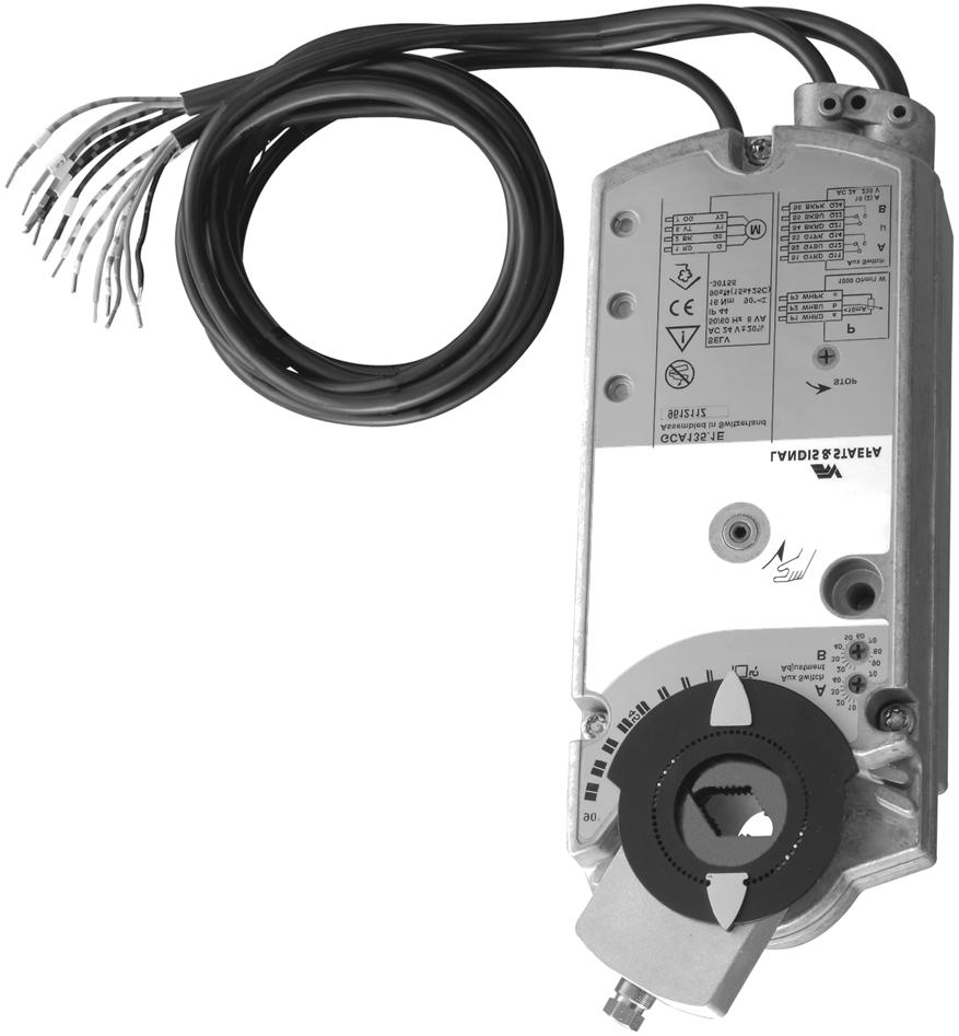 (longueur de câble : 0,9 m). Variante disponible avec contacts auxiliaires pour fonctions supplémentaires et potentiomètre de recopie de position.