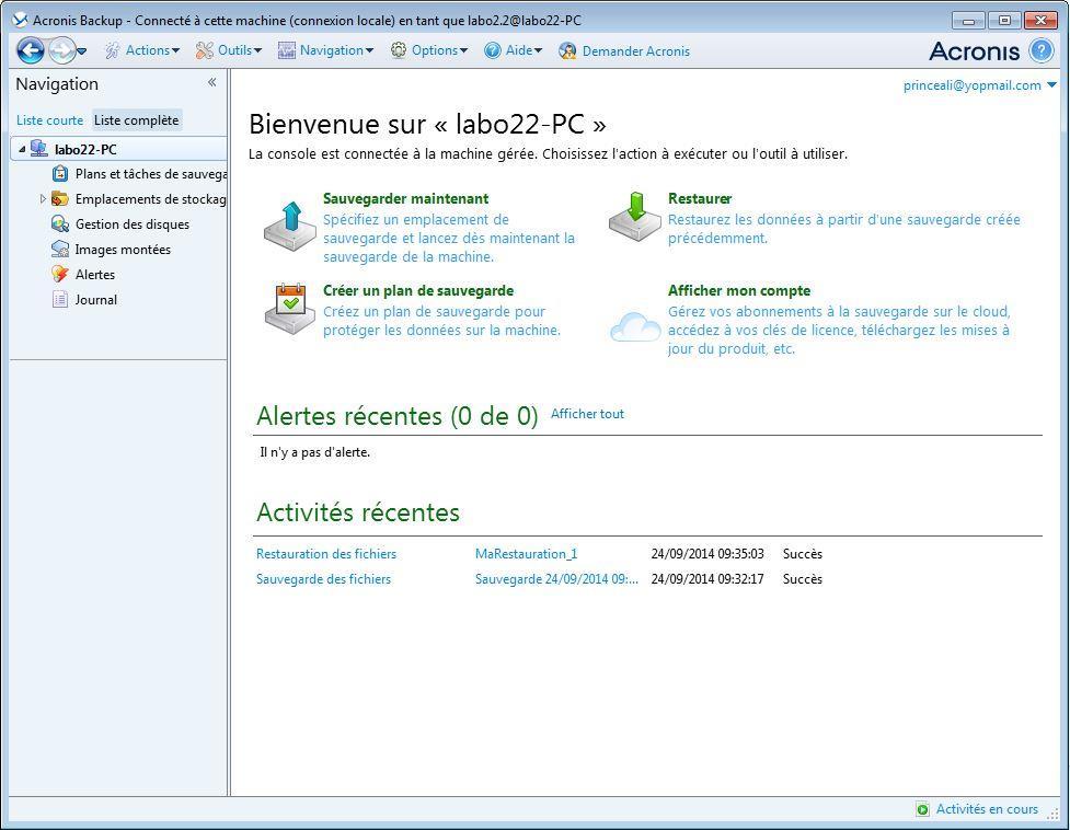 3- Acronis, sauvegarde sous Windows Acronis est une solution payante de sauvegarde disponible sur Windows, le logiciel permet la sauvegarde (incrémentielle, complète ou différentielle) la