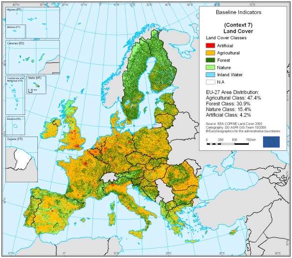 1.1. IMPORTANCE DE L AGRICULTURE SUR LE TERRITOIRE DE L UE Agriculture en 2007: - SAU = ± 40 % du Territoire - ±14 millions d exploitations - Le secteur agro-alimentaire emploie 17,5