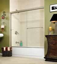 portes coulissantes - alcôve filigree porte de baignoire porte de douche porte de baignoire et de douche en alcôve Filigree Porte coulissante sans cadre de 6 mm / 1/4" à 2 panneaux pour