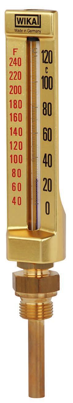 .. +200 C Thermomètre industriel en verre, type 32 Figure de gauche : Forme droite Figure de droite : Version coudée
