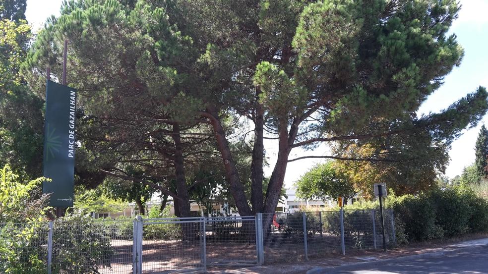 Visite des arbres du Parc de Gazailhan Le Parc de Gazailhan, rue St François-Xavier à Gradignan, est indiqué par un nouveau panneau, changé au printemps 2016.