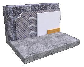 niveaux d'humidité, solutions simples de rénovation avec DELTA -PT Cave humide : présence de salpêtre sur les murs Nappe DELTA -PT Fixation par cheville à