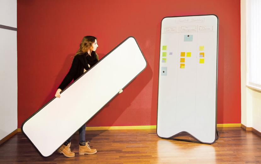ScrumBoards sind moderne, mobile Tafeln, die ihren Ursprung in der IT- und Kreativbranche haben. Das witzige Design gibt dem ScrumBoard das Erscheinungsbild eines hippen Accessoires.