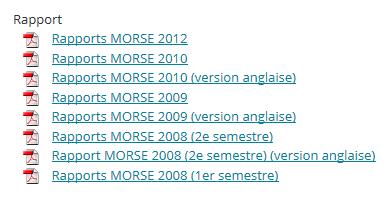 Rapport M.O.R.S.E. http://www.riziv.fgov.be/fr/publications/pages/rapport-morse.aspx#.