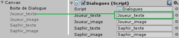 Attention de mettre le script sur la boîte de dialogue, sinon tu ne pourras pas l activer / la désactiver (par exemple si tu veux l enlever à la fin de ton dialogue).