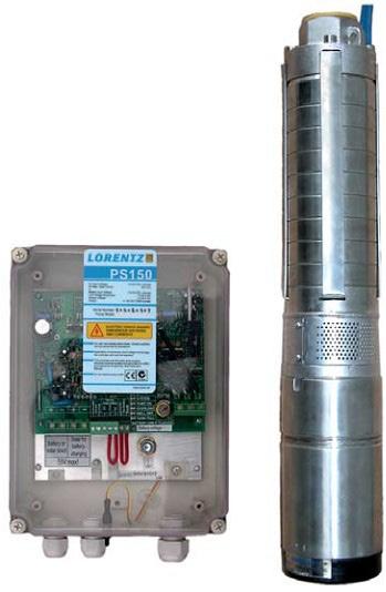 M-PS150 C Caractéristiques ou sur batterie 12 à 24V (Umax = 50VDC) Chargeur pour batterie 12/24V et MPPT Booster pour les applications solaires inclus Relevage jusqu à 22m (75ft) Débit jusqu à 5m3 /h