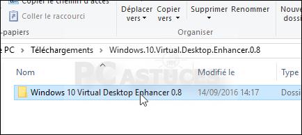 6. Ouvrez le dossier Windows 10 Virtual Desktop Enhancer décompressé. 7. Double cliquez sur le fichier settings.
