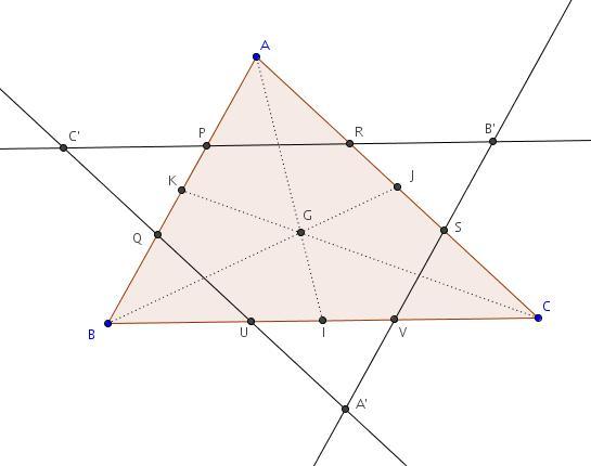 Exercice 24 ABC est un triangle de centre de gravité G. On note I, J et K les milieux respectifs de [BC], [AC] et [AB].