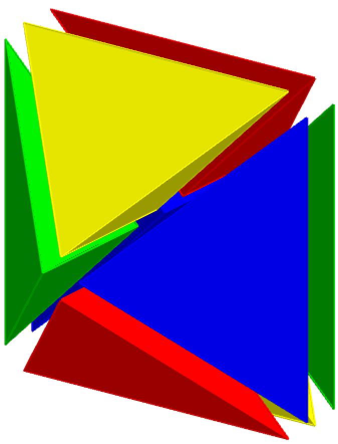 4-côté Cube-tétraèdres-w4-Bleu foncé 