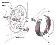 Mesurez pour cela la taille intérieure du tambour de frein et faites-en sorte que la garniture de frein en soit à 0.2mm partout.