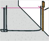 L'étai doit être placé et vissé sous le tendeur de fil supérieur. Posez également un étai sur le poteau d'extrémité.