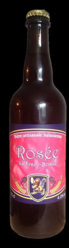 La FRANC-BOISE (*) - Bière rosée artisanale du Jura - 4% vol. La Franc-boise est une bière rosée fabriquée à partir de bière blanche (bière de froment d influence Belge) et de framboises.