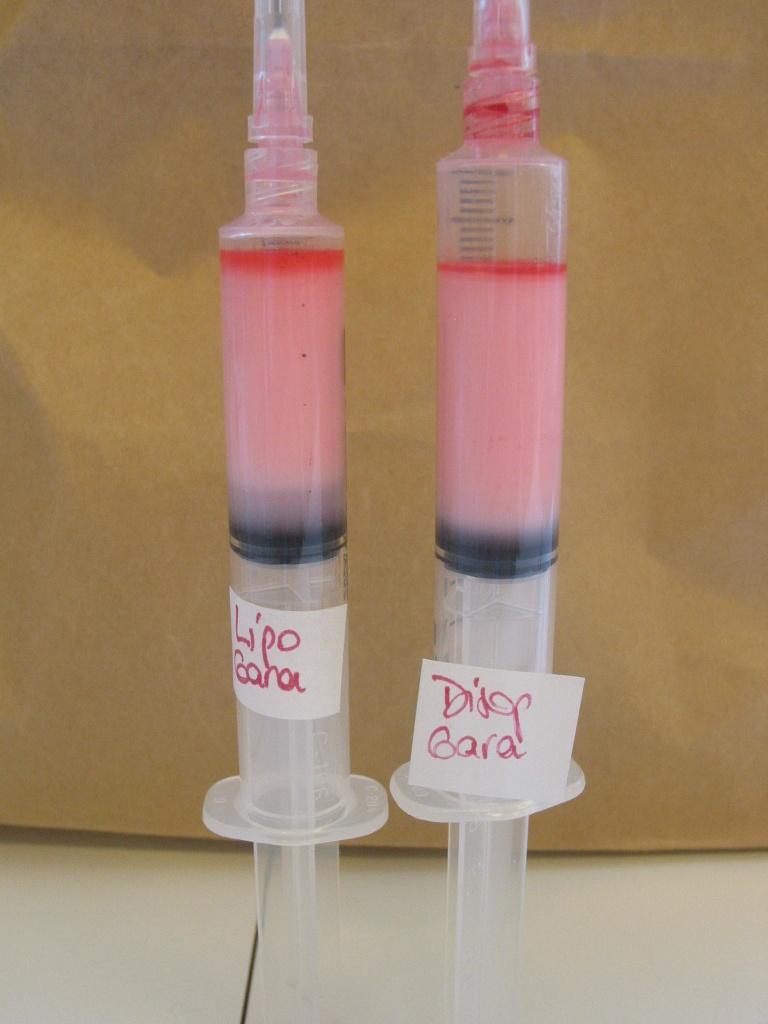 IC physique RUPTURE D EMULSION phase huileuse + colorant liposoluble (Soudan rouge