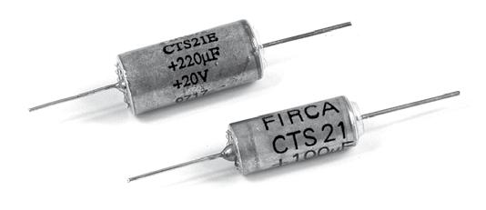 CTS 21 (SIZR125) - CTS 21M (=CSR21) CTS 21E (SIZR125) ESCC 3002/003 Solid tantalum capacitors Hermetically sealed metal cases Axial leads Polarized types For power supplies and converters