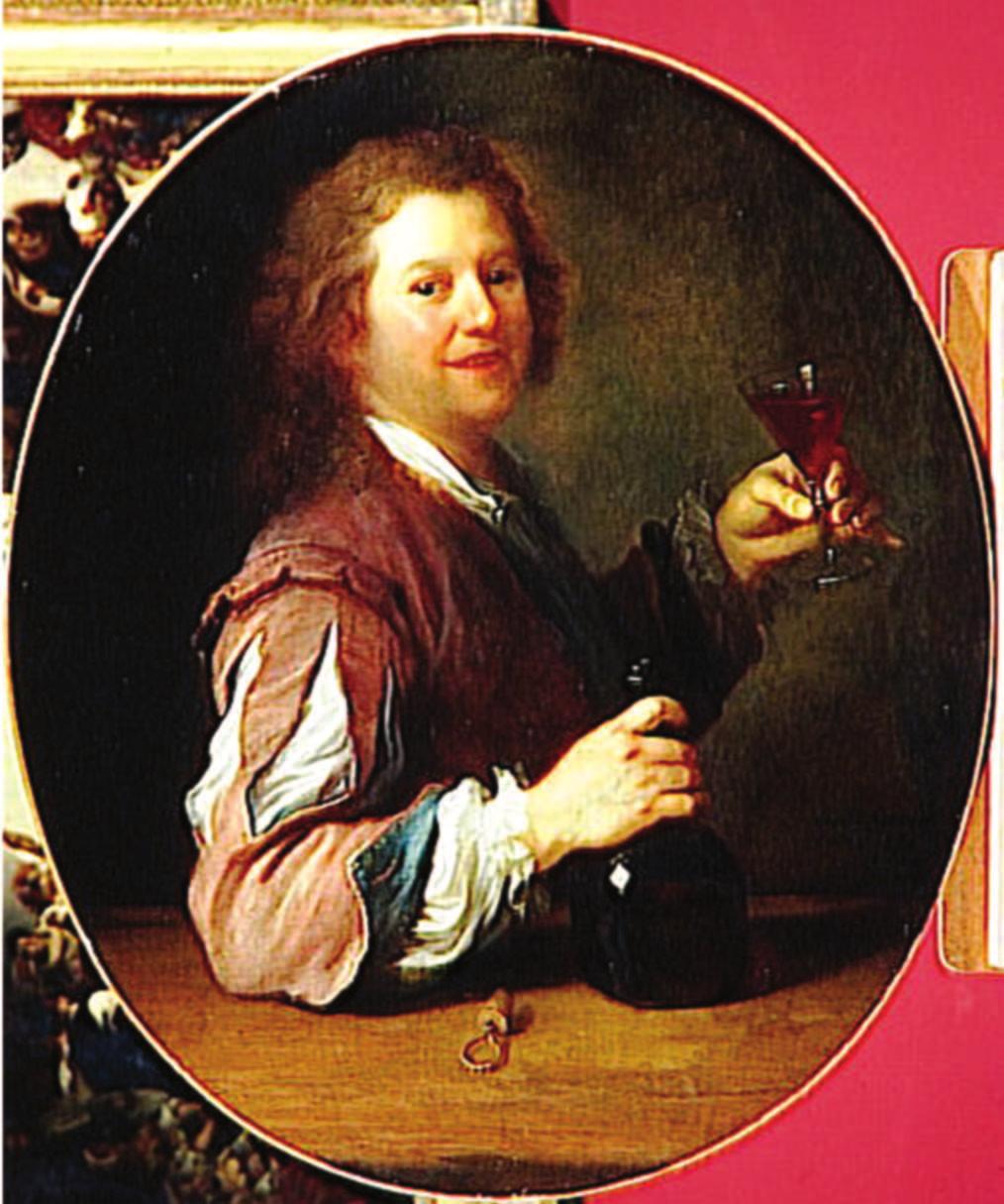 b FIG. 5. Tableaux du XVIII e siècle sur lesquels des bouteilles sont représentées (a) Portrait de l artiste en buveur, Alexis Grimou, 1724 (crédit photographique : G. Blot et J.