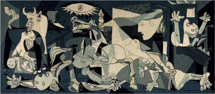 Guernica de Pablo PICASSO, 1937 En 1937, le 26 avril, la ville de Guernica est bombardée par les troupes allemandes nazies et fascistes italiennes, sous les ordres des nationalistes espagnols.