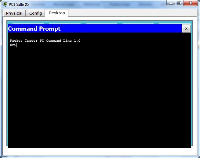Dans l onglet «Desktop,», cliquer sur l icône «Command prompt». 7.3.