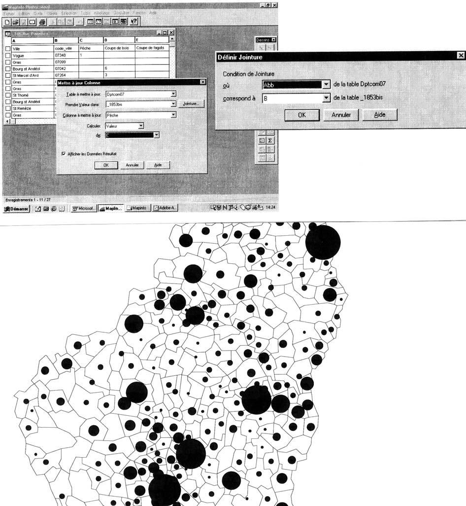 240 C) La cartographie des données avec MapInfo 6.
