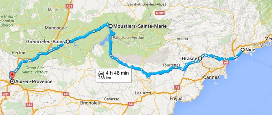 En longeant le grand site de la Sainte Victoire, aussi classé Natura 2000, par la D952 et la D96, vous