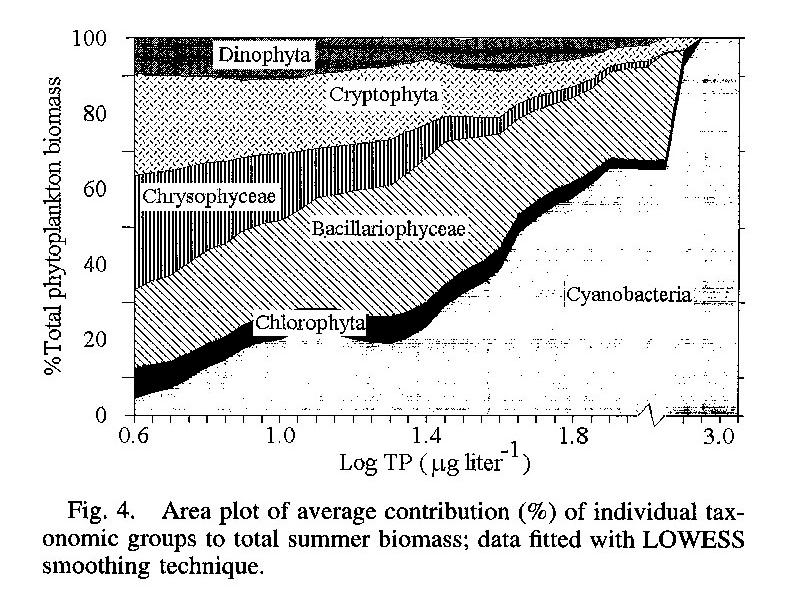 En général, les cyanobactéries ne représentent qu une faible proportion de la biomasse