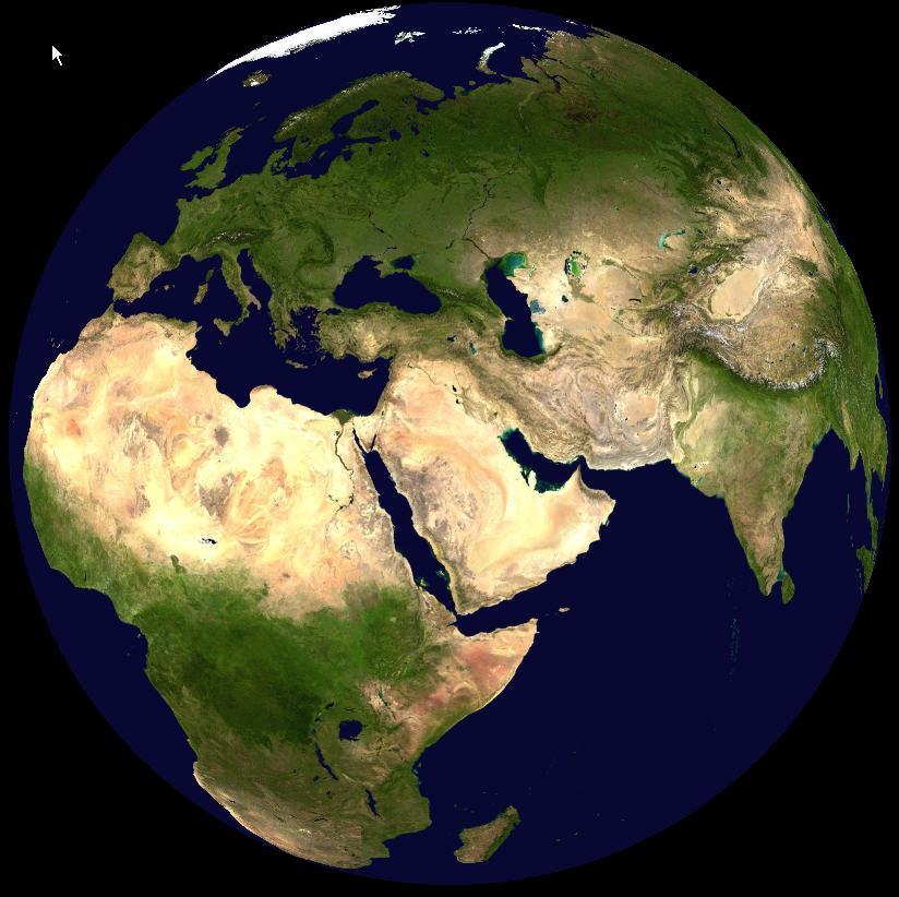 Pôle Nord Globe sphérique légèrement aplati aux pôles (Ellipsoïde due à la force centrifuge, environ